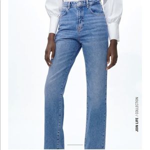 Zara SUPER HIGH RISE STRAIGHT LEG Z1975 JEANS